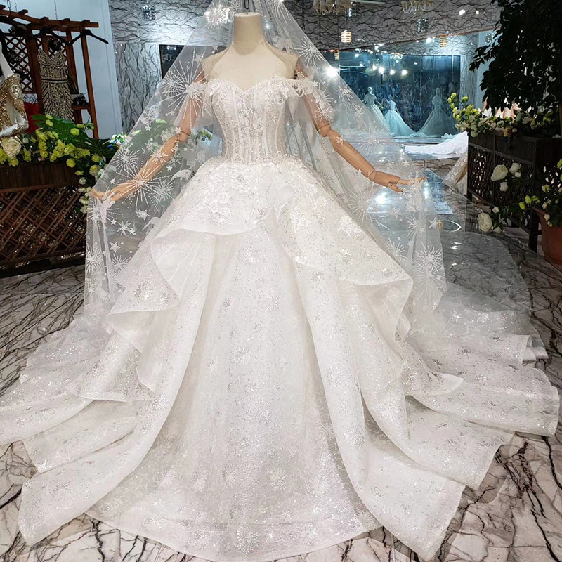 HTL312 Jancember latest design peplum ball gowns vintage women bridal veil bridal gowns wedding dress