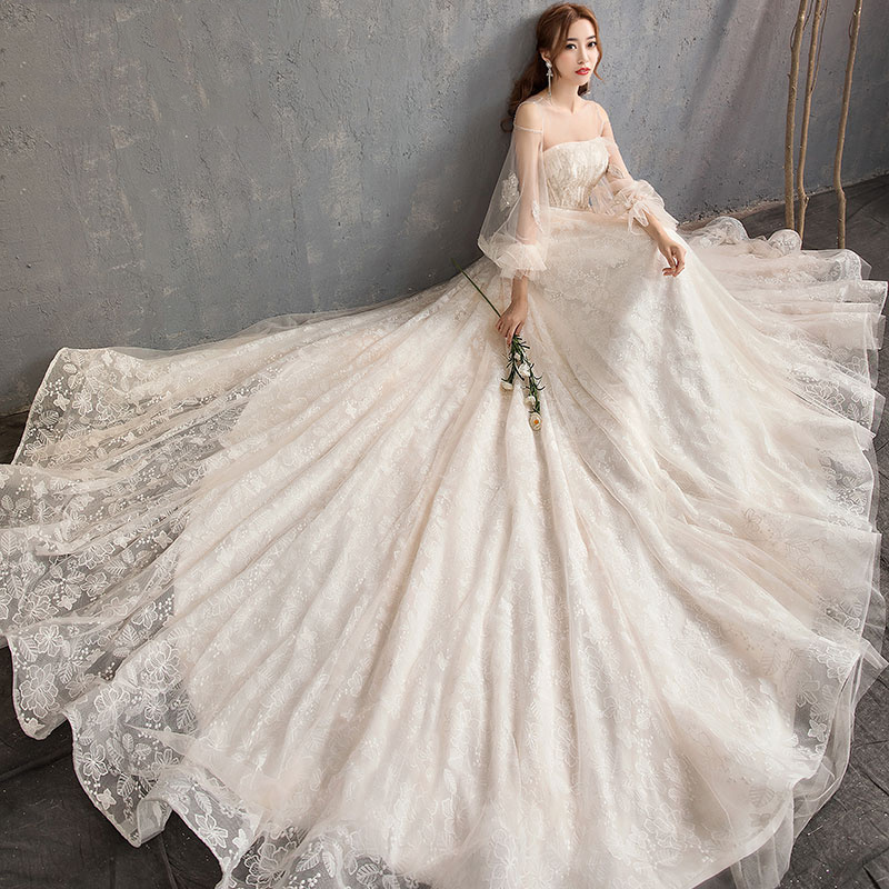 LSQDSH004 wedding dress bridal gown luxury models of long dresses ivory ball gown wedding dress