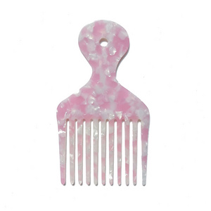 Anti Static Detangle Hair Styling Portable Leopard Marble Custom Afro Picks Wide Tooth Acetic Acid Hair Comb