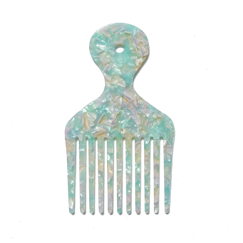 Anti Static Detangle Hair Styling Portable Leopard Marble Custom Afro Picks Wide Tooth Acetic Acid Hair Comb