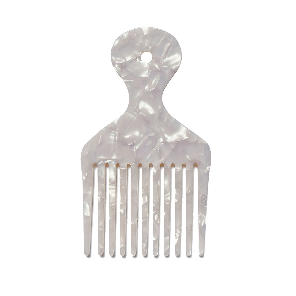 Anti Static Detangle Hair Styling Portable Leopard Marble Custom Afro Picks Wide Tooth Acetic Acid Hair Comb