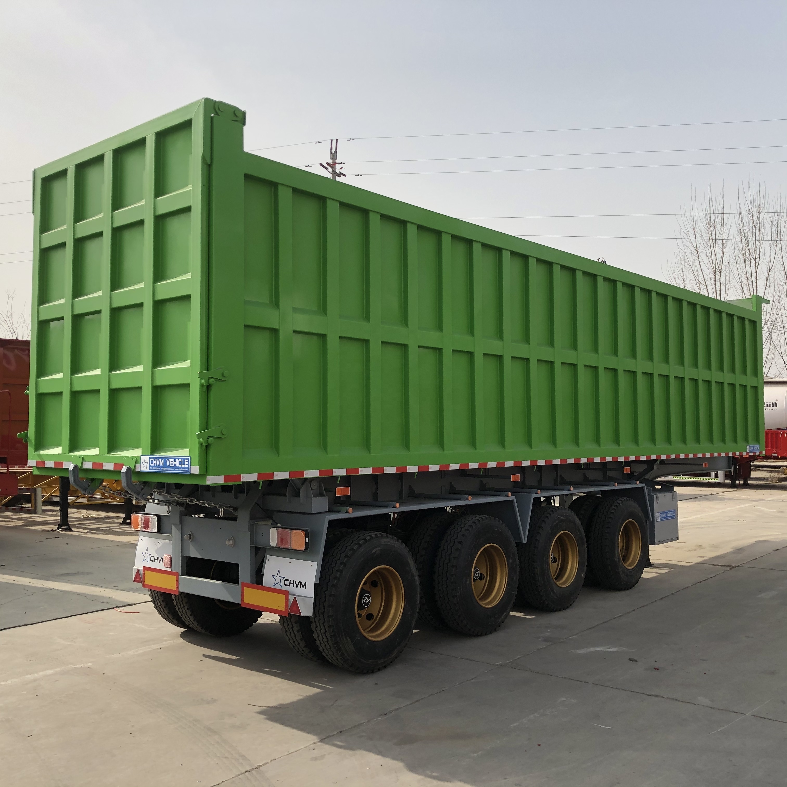 Good Quality Hydraulic Cylinder 4 Axles 50ton 60 Tons Rear End Dump Trailer For Sale