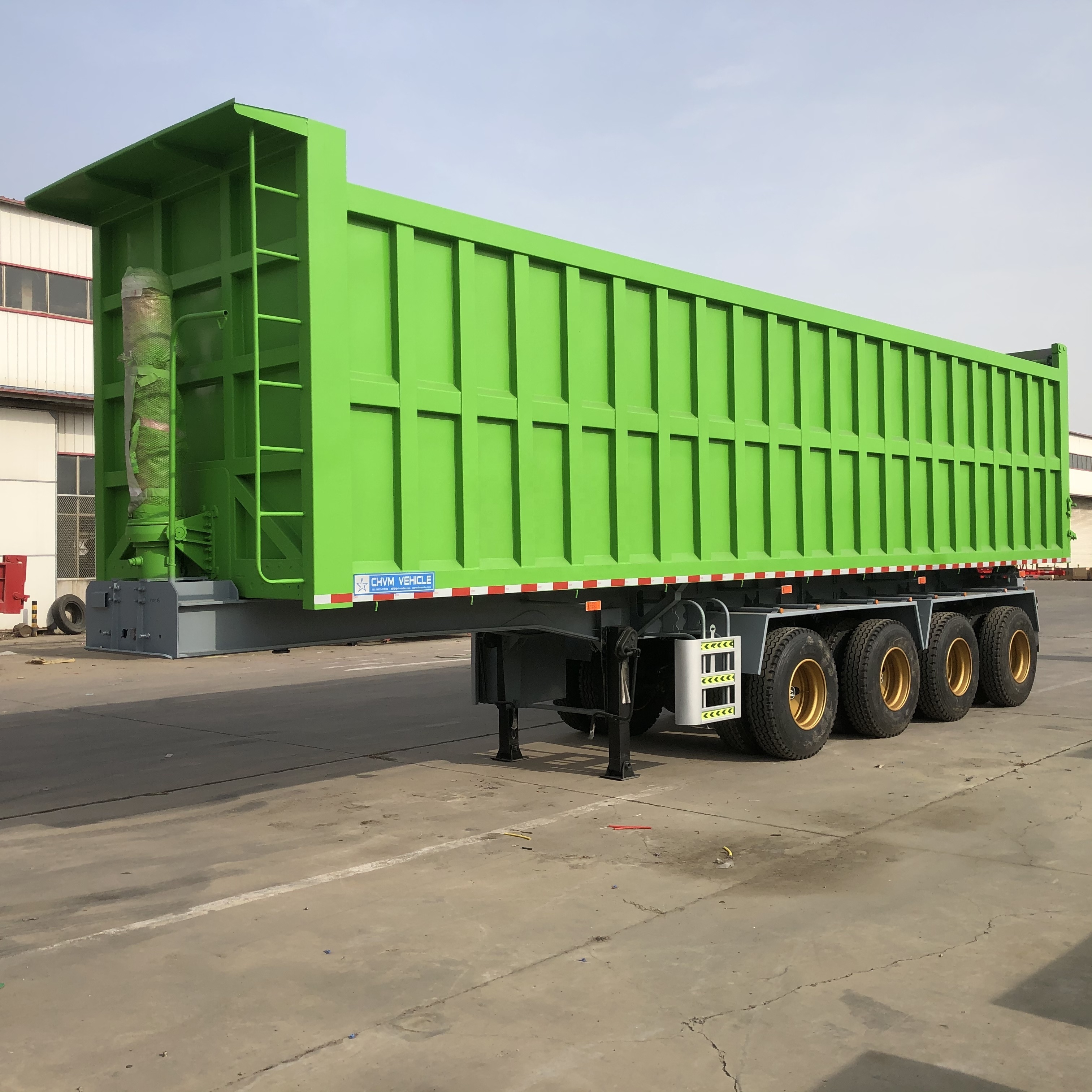 Good Quality Hydraulic Cylinder 4 Axles 50ton 60 Tons Rear End Dump Trailer For Sale