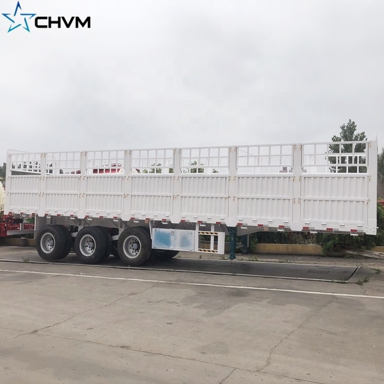 Used 3 Axles Side Wall Fence Cargo Semi Trailer With Twist Lock Low Price Trailer