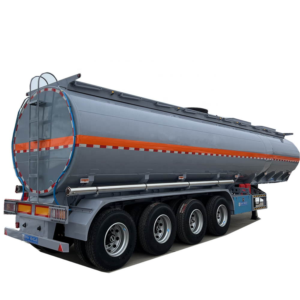 Factory Oil Truck Trailer Used 3 Axle 45000l Crude Oil Tank Fuel Tanker For Sale