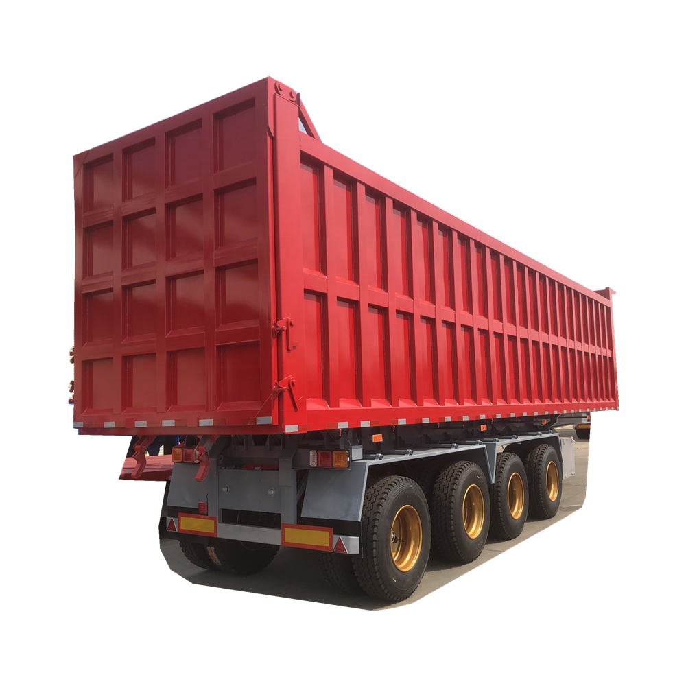 High Quality 4 Axles 50 tons End Dump Semi Trailer Rear Dump Trailer 40 cubic meter Dump Semi Trailer On sale