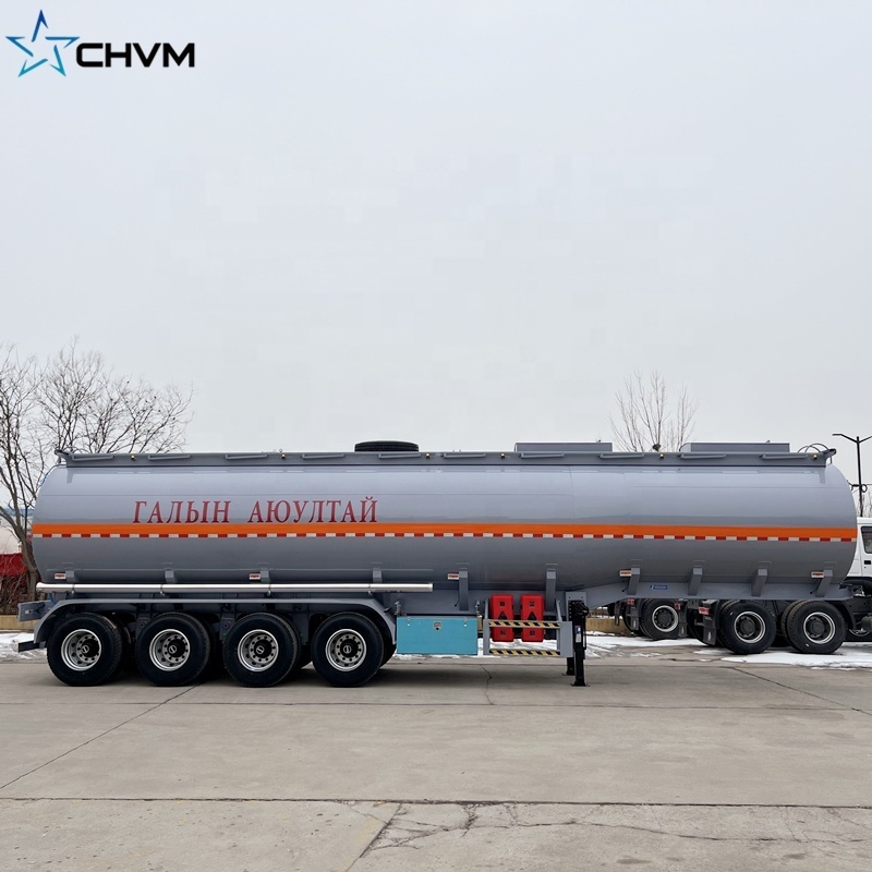 Low Price 4 Axles 40-65CBM Tanker Trailer Diesel Oil Water Milk Liquid Fuel Trailer