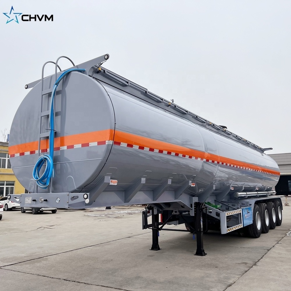 Factory Oil Truck Trailer Used 3 Axle 45000l Crude Oil Tank Fuel Tanker For Sale