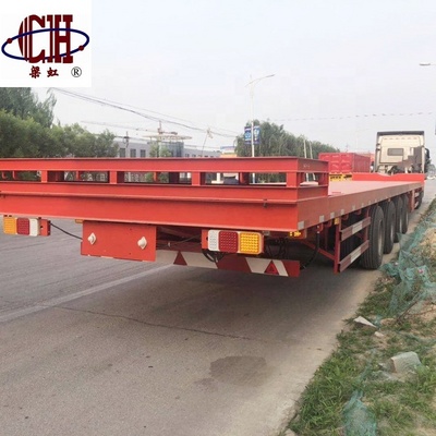 4 axles flatbed truck semi-trailer container flatbed low bed truck trailer