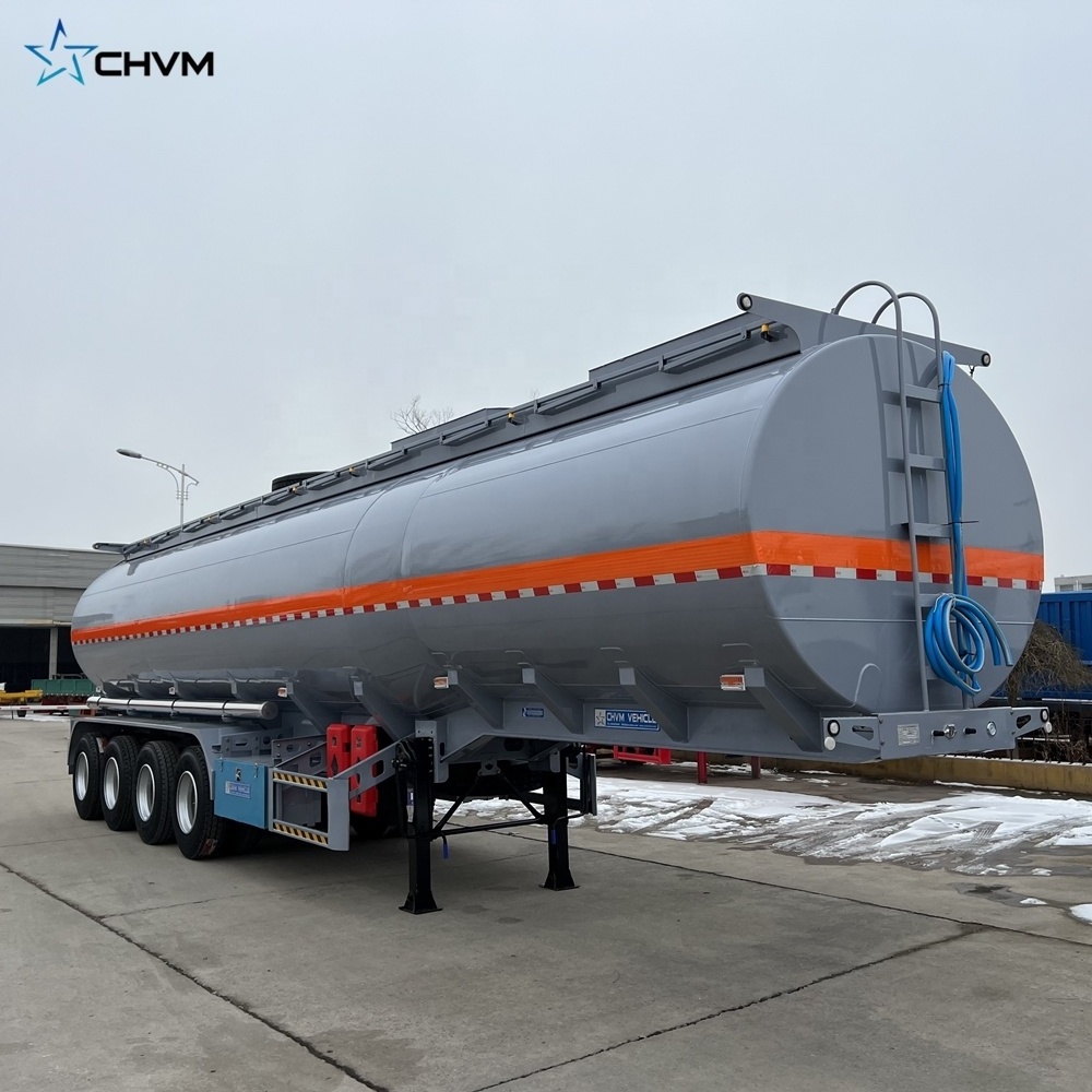 Factory Oil Truck Trailer Used 3 Axle 45000l Crude Oil Tank Fuel Tanker For Sale