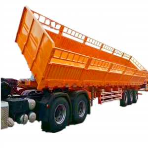 Hot sale 3/4 axles 40ft side wall semi trailer flat bed mini enclosed cargo dump truck trailer