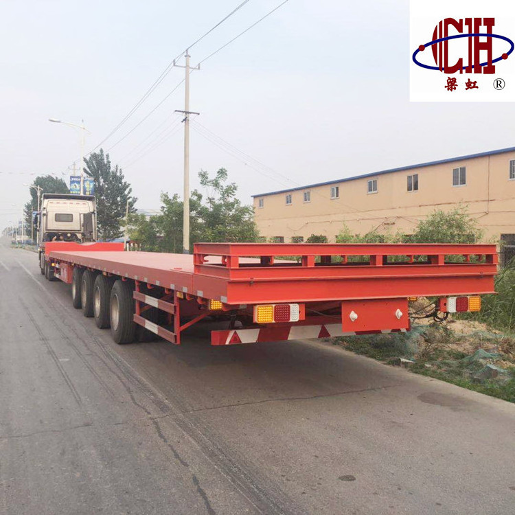 4 axles flatbed truck semi-trailer container flatbed low bed truck trailer