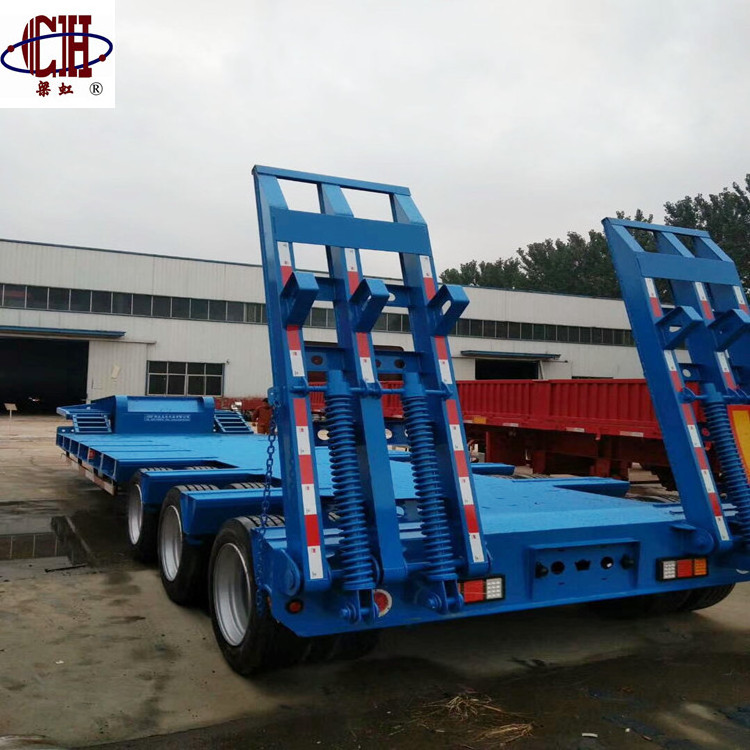 China 3 Axle 4 Axle 60 100 Tons Lowbed Lowboy Low Boy Loader  Low Bed Trailer For Sale