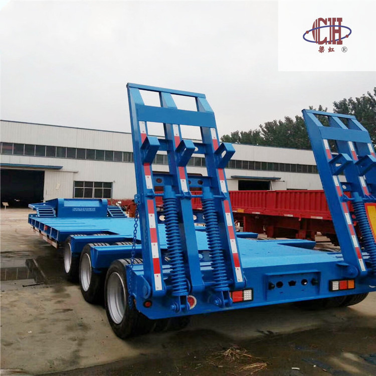 china gooseneck low platform semi low flatbed trailer lowbed truck trailer for sale