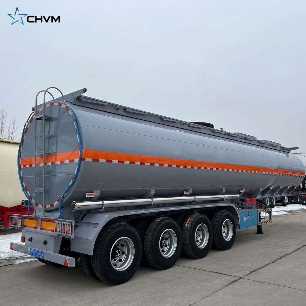 Factory Oil Truck Trailer Used 3 Axle 45000l Crude Oil Tank Fuel Tanker For Sale