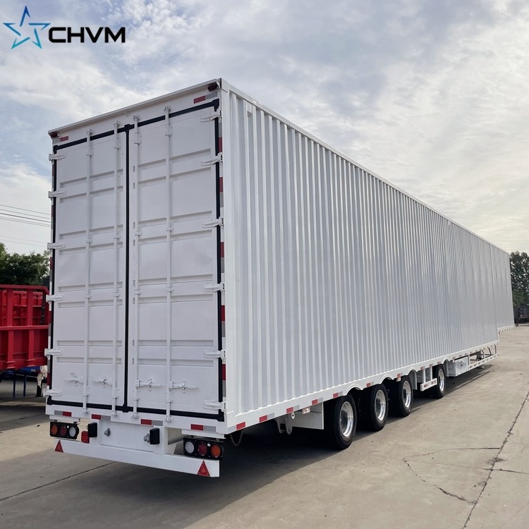 4 Axle 80 Tons Closed Cargo Truck Trailer Bulk Cargo Enclosed Box Semi Trailer