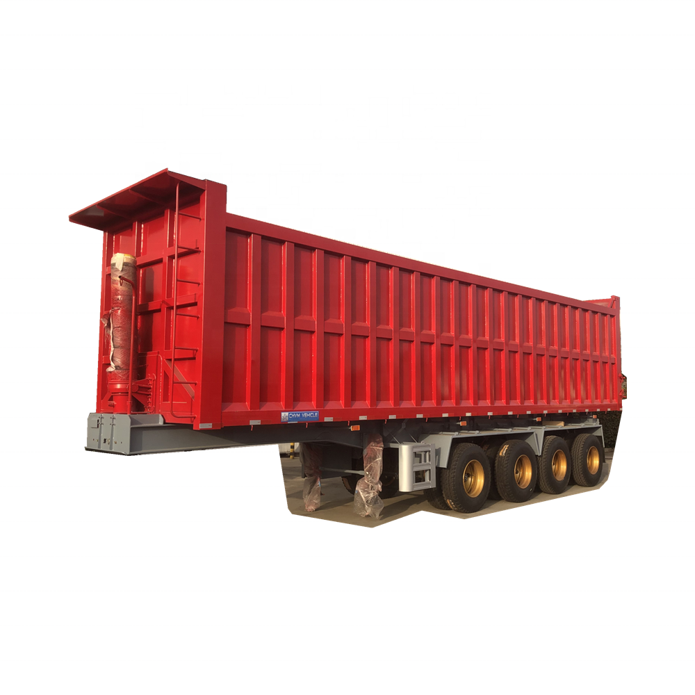 High Quality 4 Axles 50 tons End Dump Semi Trailer Rear Dump Trailer 40 cubic meter Dump Semi Trailer On sale