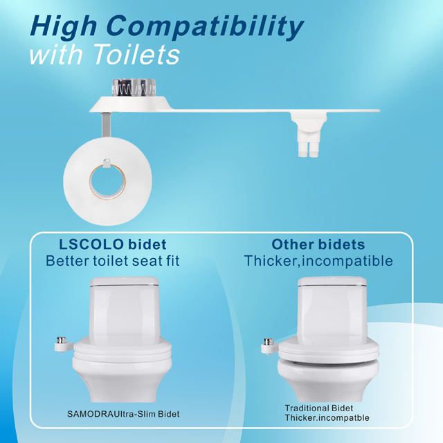 left hand cold and hot water manual all brass inside toilet seat water sprayer bidet from LSCOLO manufacturer non electric bidet