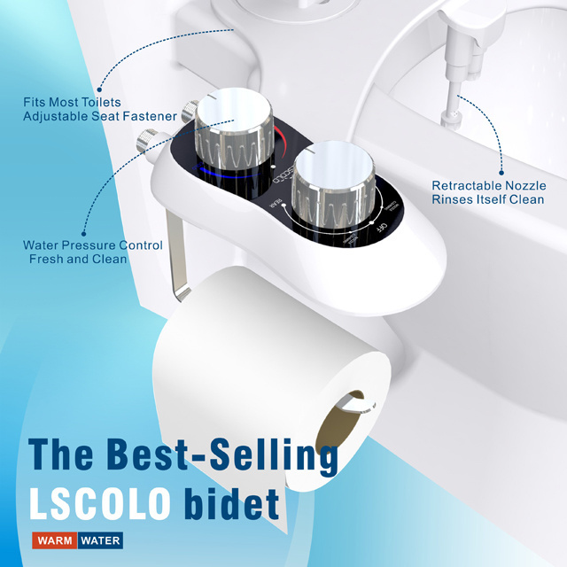 left hand cold and hot water manual all brass inside toilet seat water sprayer bidet from LSCOLO manufacturer non electric bidet