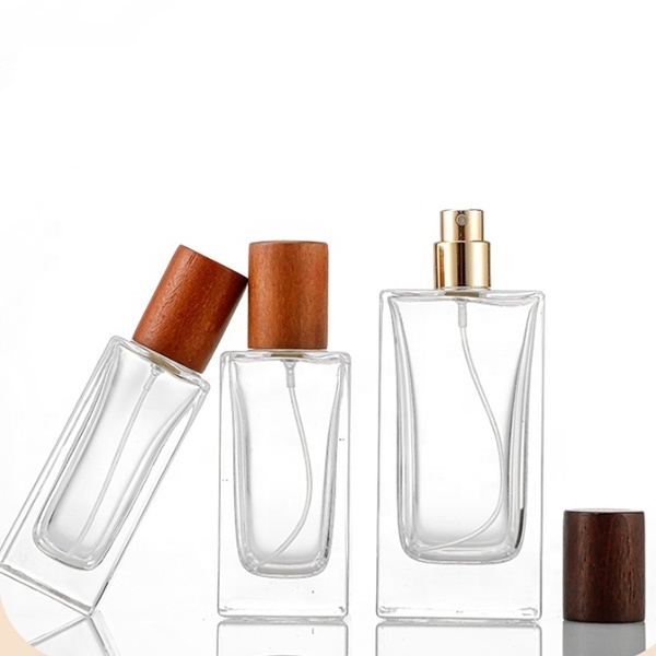 Square 30 ml 50 ml 100 ml luxury empty glass parfum spray perfume bottles for women and men with lids