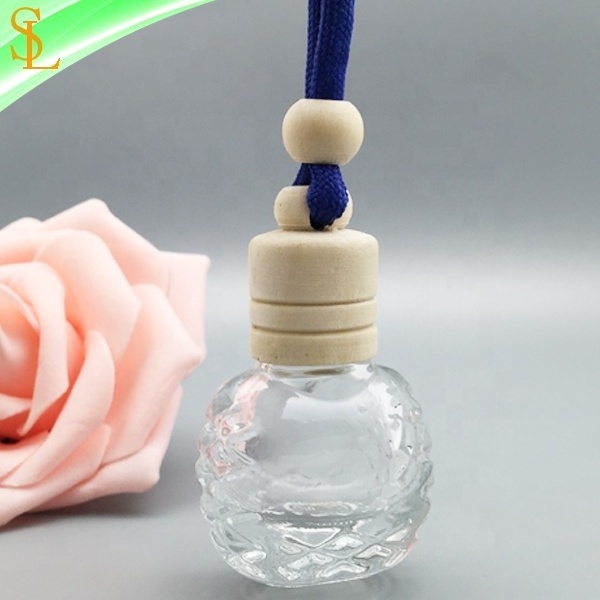 Pineapple shaped beautiful decoration 8ml hanging car perfume diffuser bottles car, empty car air freshener bottle