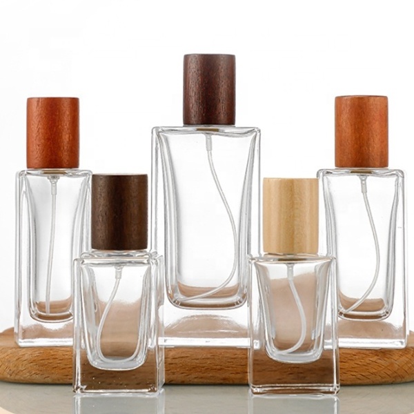 Square 30 ml 50 ml 100 ml luxury empty glass parfum spray perfume bottles for women and men with lids