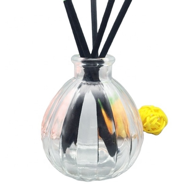 130ml custom made pumpkin design reed perfume diffuser glass bottles for air freshener with stopper