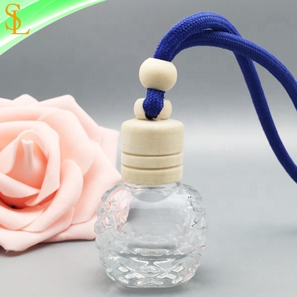 Pineapple shaped beautiful decoration 8ml hanging car perfume diffuser bottles car, empty car air freshener bottle