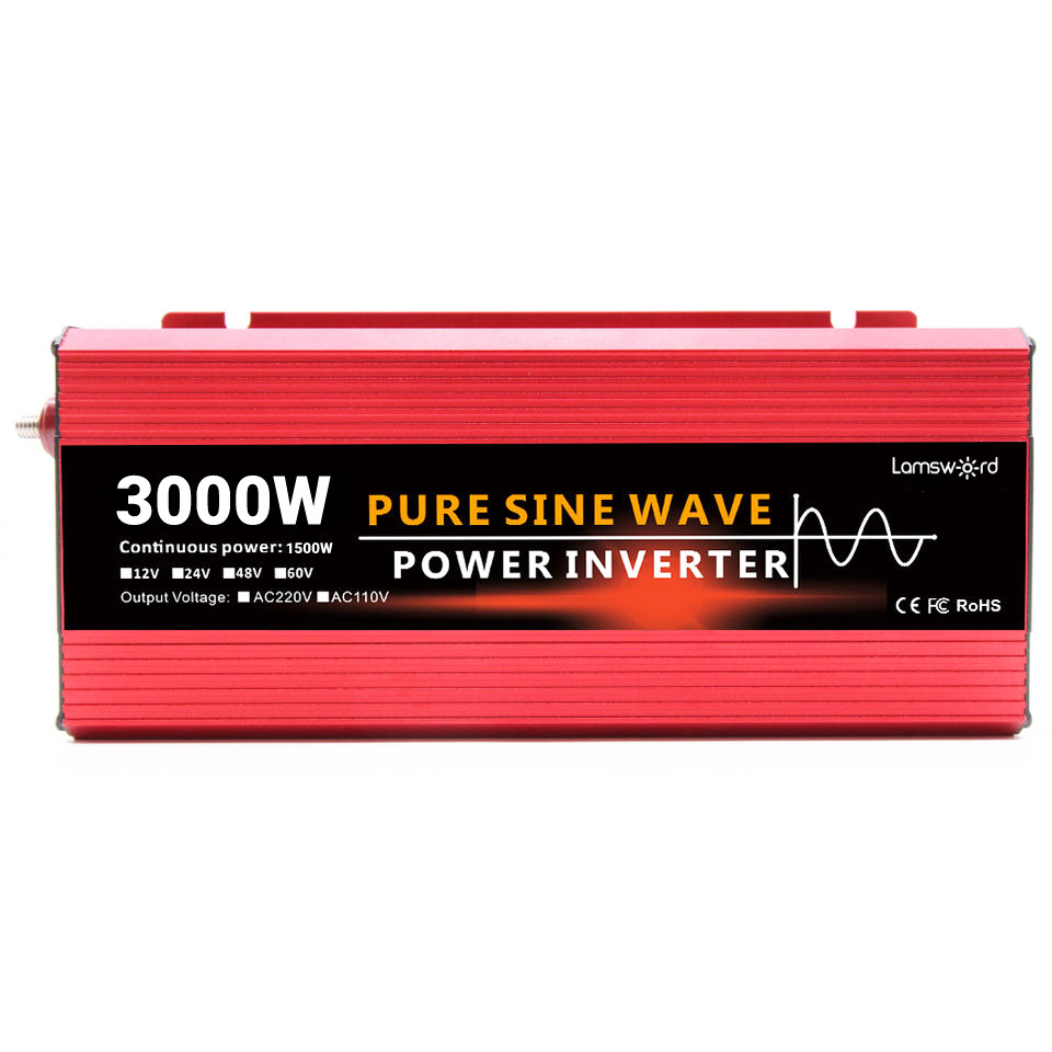 Pure Sine Wave 12V 24V To 110V 220V  Ac Battery Charger 800W 1600W 3000W Car Power Inverter