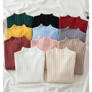 Pullover Ribbed Knitted Sweater Autumn Winter Clothes Women 2022 High Neck Long Sleeve Slim Basic Woman Sweaters Tops