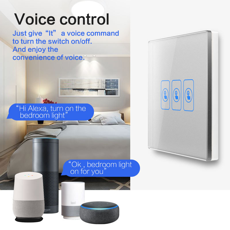 1 gang 2 way wireless alexa automation tuya smart home wall touch zigbee switch light interruptor inteligents Interrupteur murau