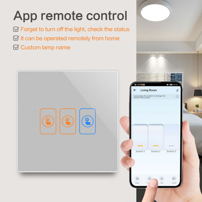 1 gang 2 way wireless alexa automation tuya smart home wall touch zigbee switch light interruptor inteligents Interrupteur murau