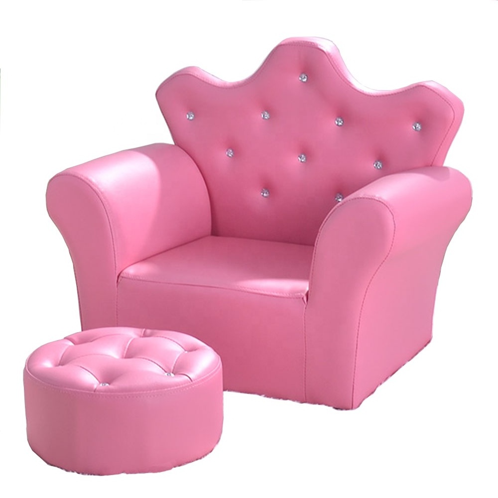 Classic Living Room Couch Sofa Leisure Kids Salon Chair With Ottoman Children Chesterfield Armchair Chaise Lounge Chair