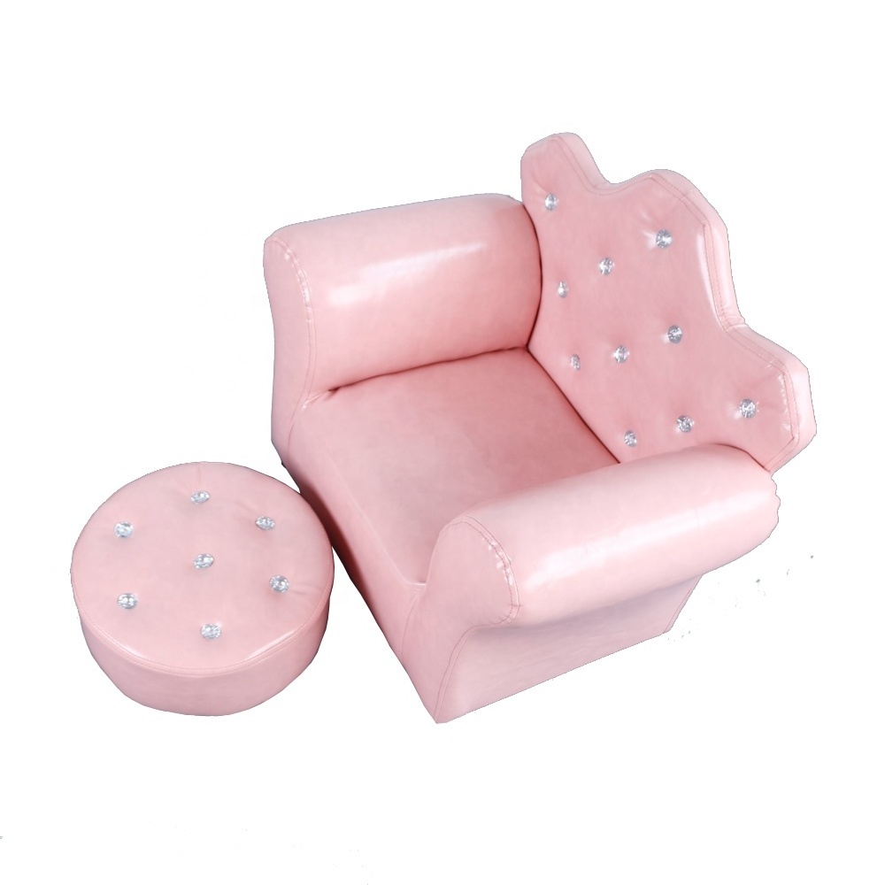 Classic Living Room Couch Sofa Leisure Kids Salon Chair With Ottoman Children Chesterfield Armchair Chaise Lounge Chair