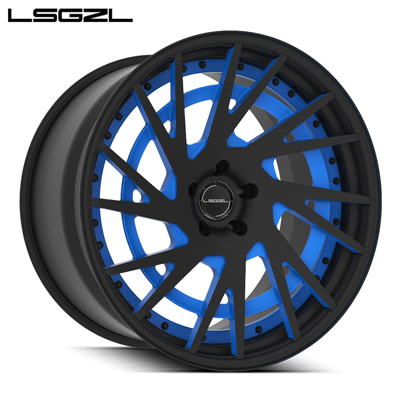 LSGZLcustom 19 20 21 22 24 26 inch alloy wheels forged aluminum rims passenger 5x120 wheels Double lock structure