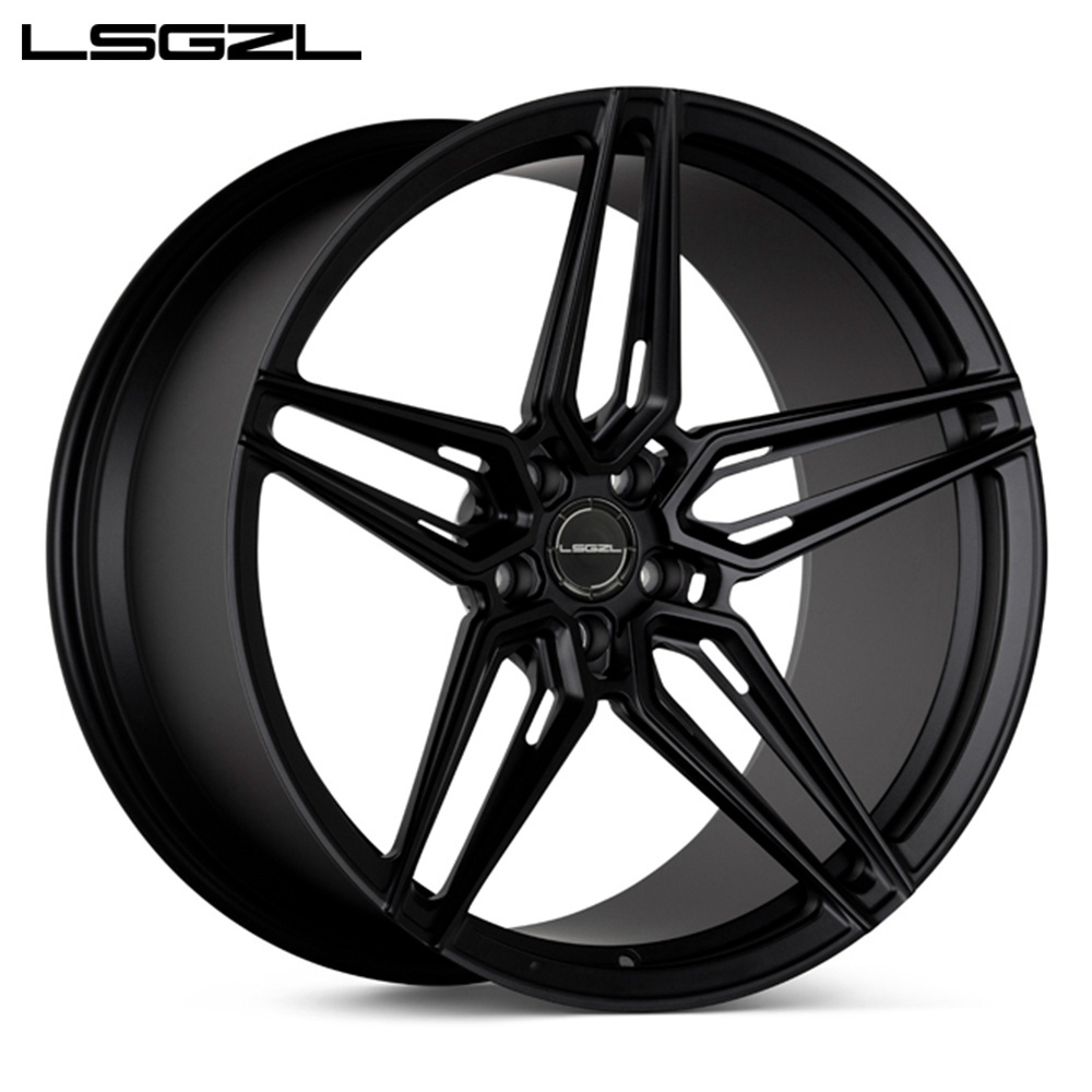 LSGZL  20 Inch Gloss Black And Milling Spoke Star Shape Alloy Aluminum Wheels Car Rims