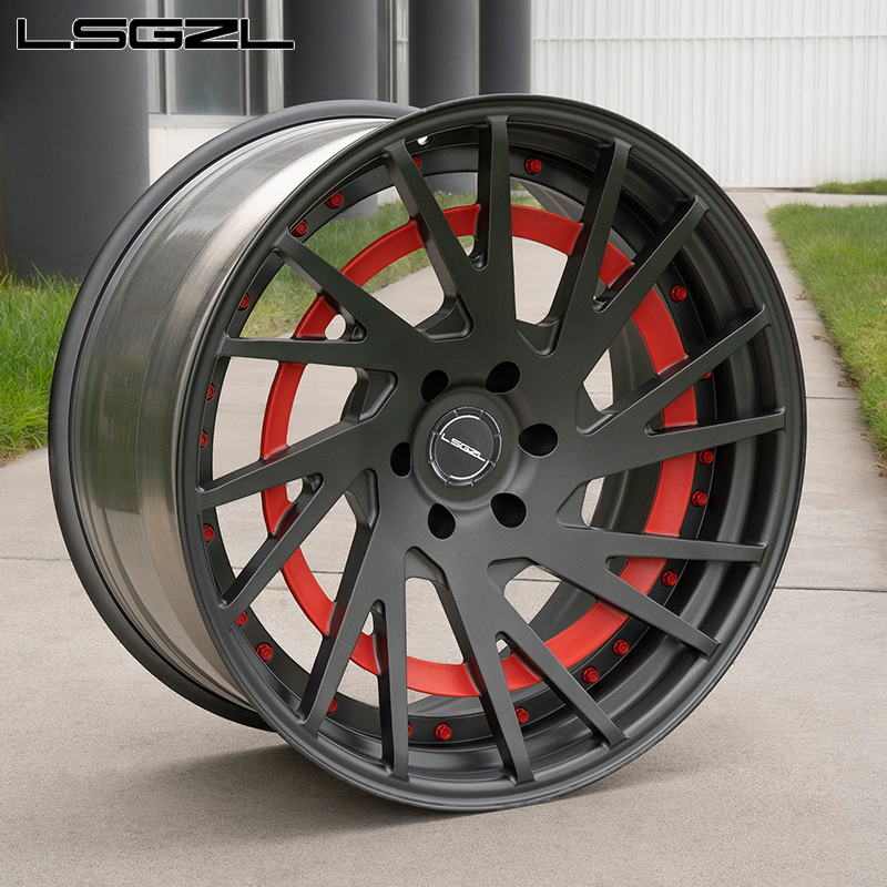 LSGZLcustom 19 20 21 22 24 26 inch alloy wheels forged aluminum rims passenger 5x120 wheels Double lock structure