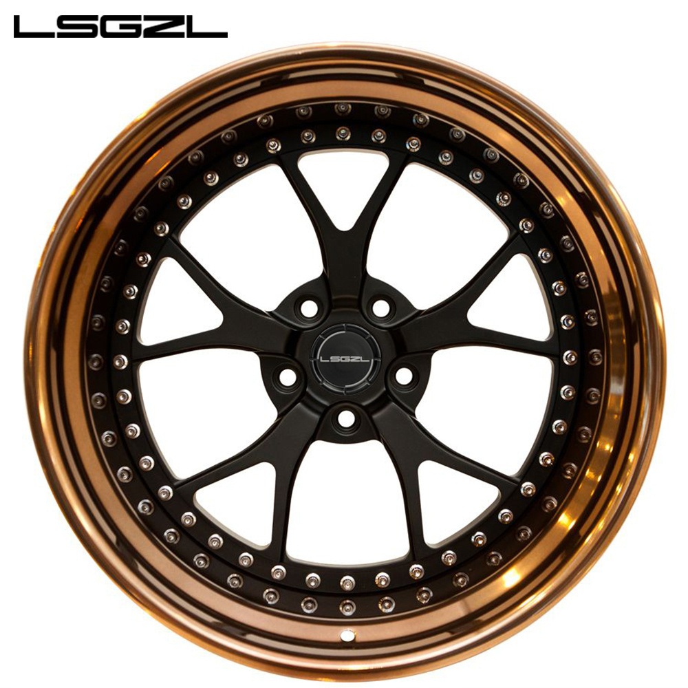 3 Piece Forged wheel Gold Color 5 Hole Deep Concave wheel Rim 19'' 20'' 21'' 22'' 23'' 20 26 Inch wheel For Passenger Cars