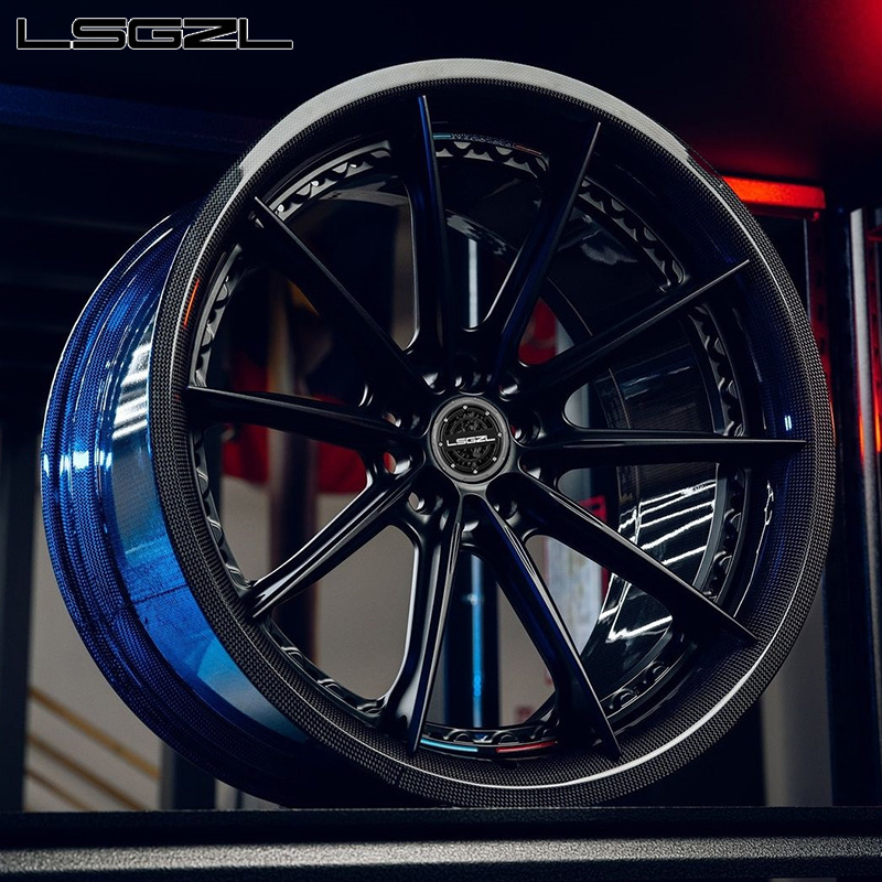 Carbon fiber high quality forged aluminum alloy rims for Luxury C8 BMW Ferrari 5x120 deep concave 16-26 inch wheel