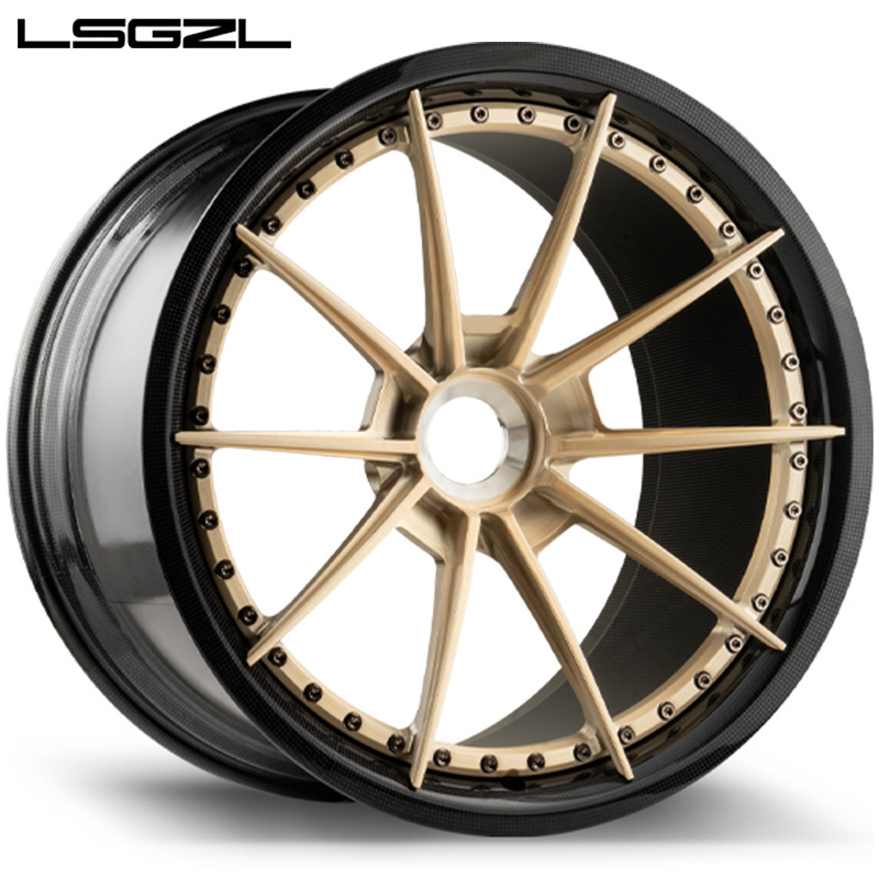 LSGZL Factory Custom forged full Carbon fiber 5x114.3 5x120 5x130 5x127 5x112 18 19 20 21 22 23 inch wheel rim for luxury car