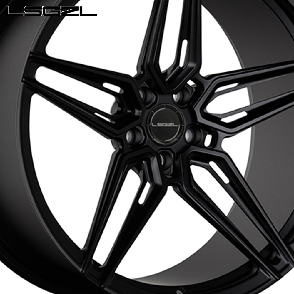 LSGZL  20 Inch Gloss Black And Milling Spoke Star Shape Alloy Aluminum Wheels Car Rims