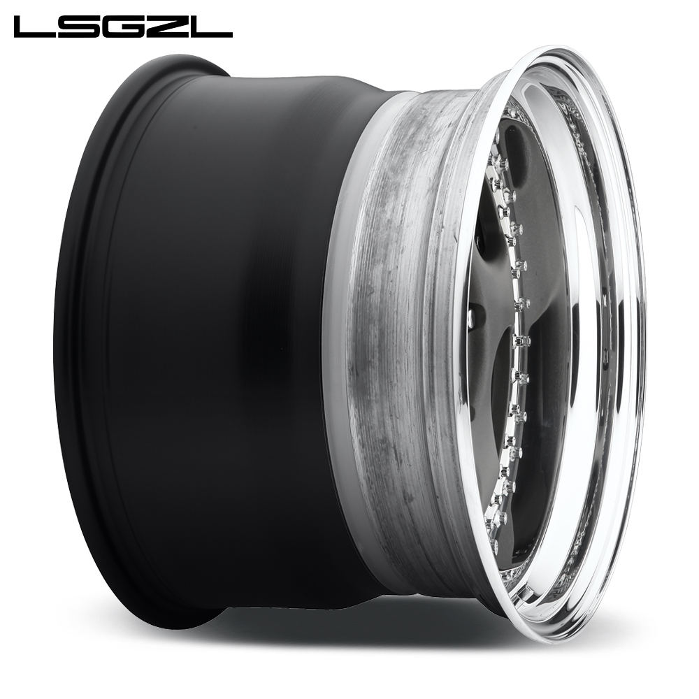 LSGZL 3 Piece forged wheel  high quality customized  20 21 22 23 24 26  inch car wheel  aluminium alloy rim for luxury car