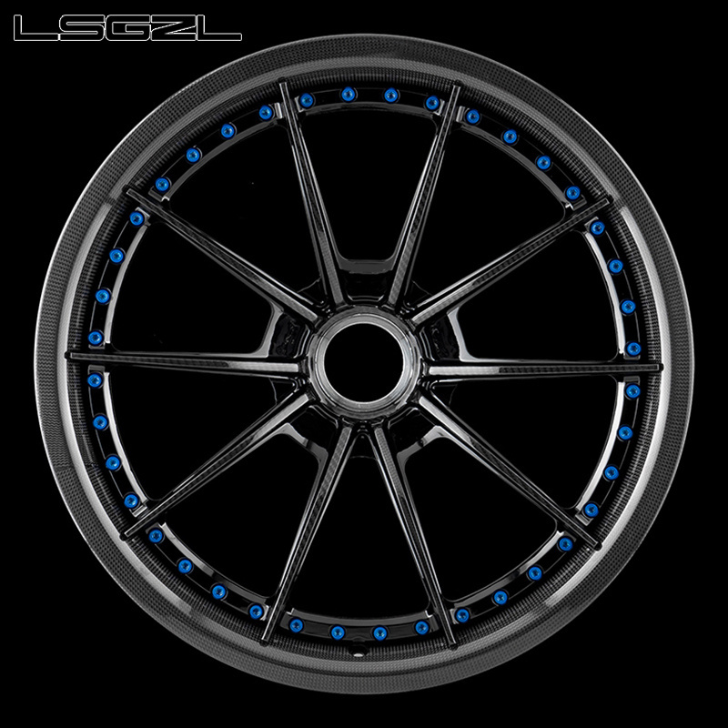 LSGZL Factory Custom forged full Carbon fiber 5x114.3 5x120 5x130 5x127 5x112 18 19 20 21 22 23 inch wheel rim for luxury car