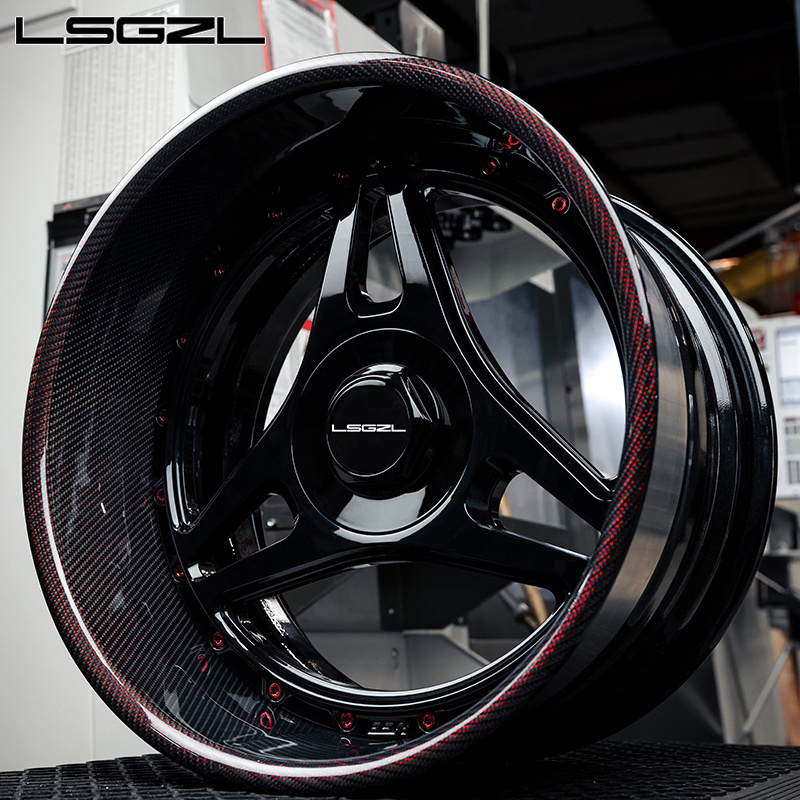 OEM 2-piece concave wheel forged hub 5x120 5x114.3 5x130 wheel 18 19 20 21 22 24 26 inch carbon fiber wheel sport deep concave