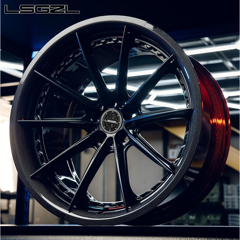 Carbon fiber high quality forged aluminum alloy rims for Luxury C8 BMW Ferrari 5x120 deep concave 16-26 inch wheel