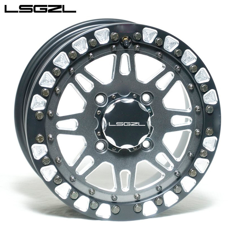 custom 15 17 18 20 22 24 26  inch v8 ATV/UTV forged beadlock wheel rims 4x4 5x114.3 6x139.7 for all off-road vehicles