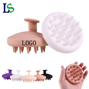 Wholesale Amazon Custom Logo Hair Shampoo Brush Soft Silicone Care Scalp Massager Hair Brush for Hair Growth