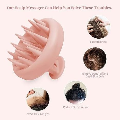 Wholesale Amazon Custom Logo Hair Shampoo Brush Soft Silicone Care Scalp Massager Hair Brush for Hair Growth