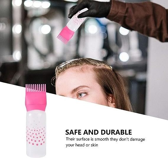 Hot Sale Custom Empty Plastic Hair Dye Coloring Brush Bottle Hair Oil Bottle with Functional Fusion of Comb