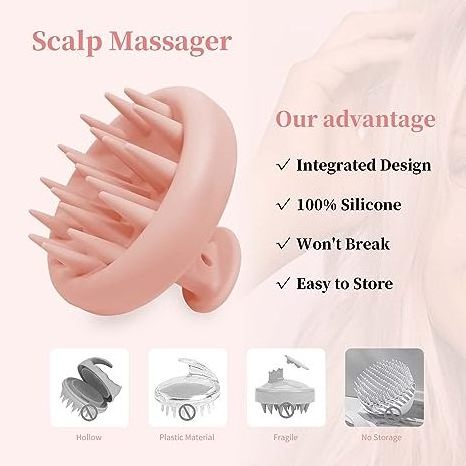 Wholesale Amazon Custom Logo Hair Shampoo Brush Soft Silicone Care Scalp Massager Hair Brush for Hair Growth